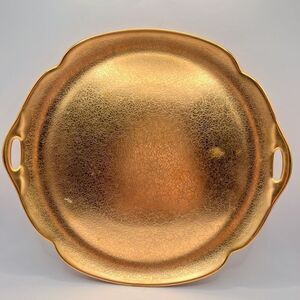 PICKARD CHINA ALL OVER GOLD ENCRUSTED ROSE & DAISY RND SERVING TRAY #722 VINTAGE